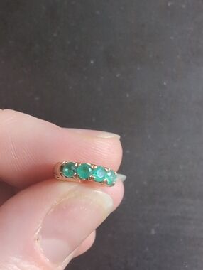 Logan Hollowell Baby French Pave Rose Gold Emerald Hoops